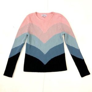 Paper Parachute XS Sweater Ribbed Crewneck Long Sleeve Pink Blue Black Excellent